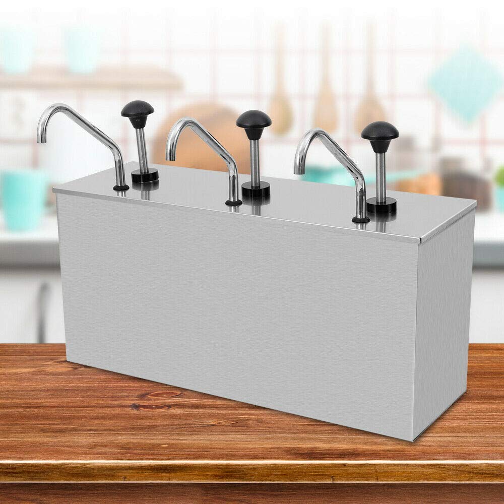 Set di dispenser per salse, in acciaio inox resistente, per ketchup, maionese, senape in ristoranti e buffet