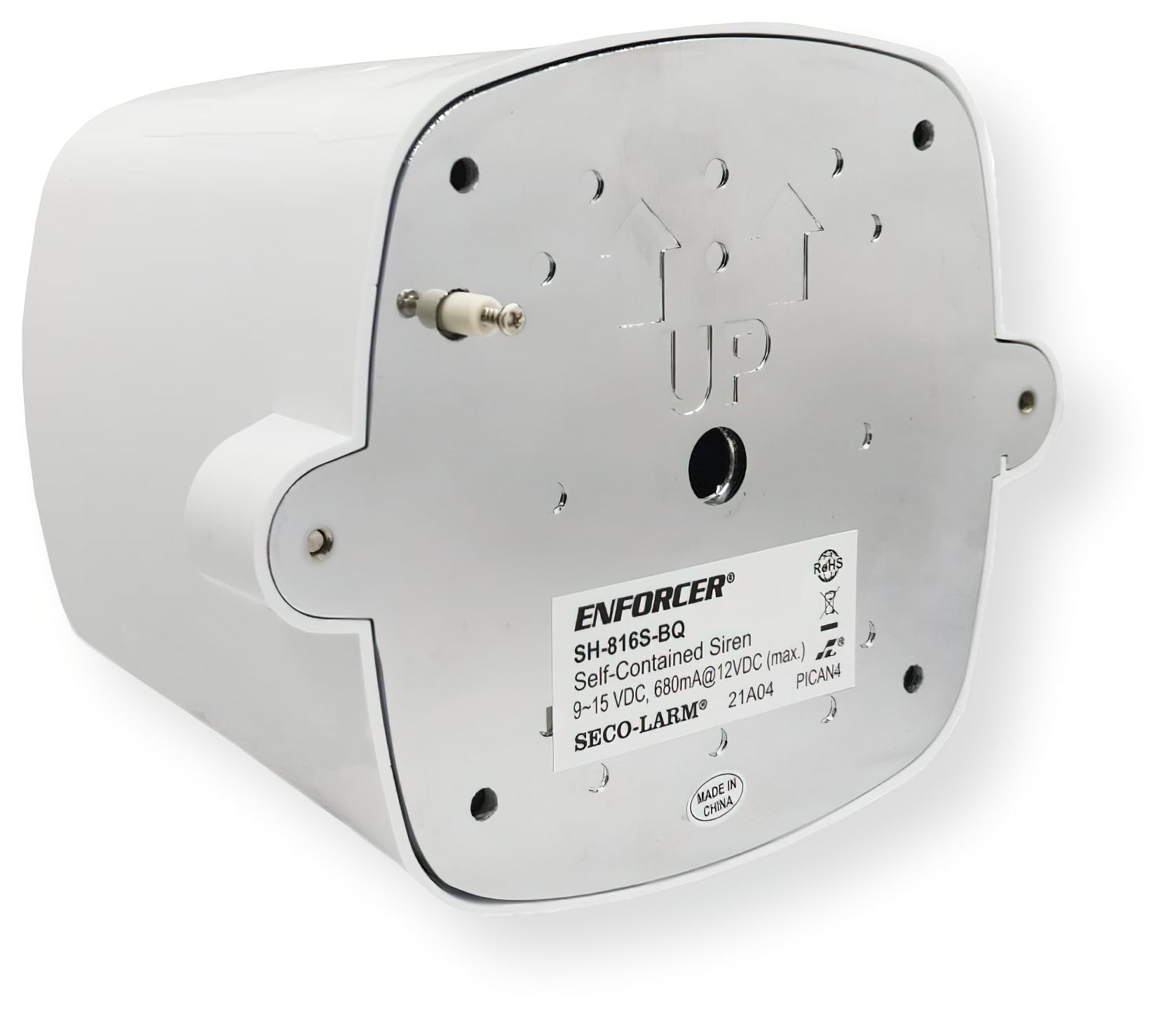 Seco-Larm SH-816S-BQ Sirène Autonome 120 DB avec Haut-Parleur 25 W Entrée Audio pour la Diffusion de Messages ou la Lecture Audio, IP65 Résistant aux intempéries pour Usage extérieur/intérieur, Blanc