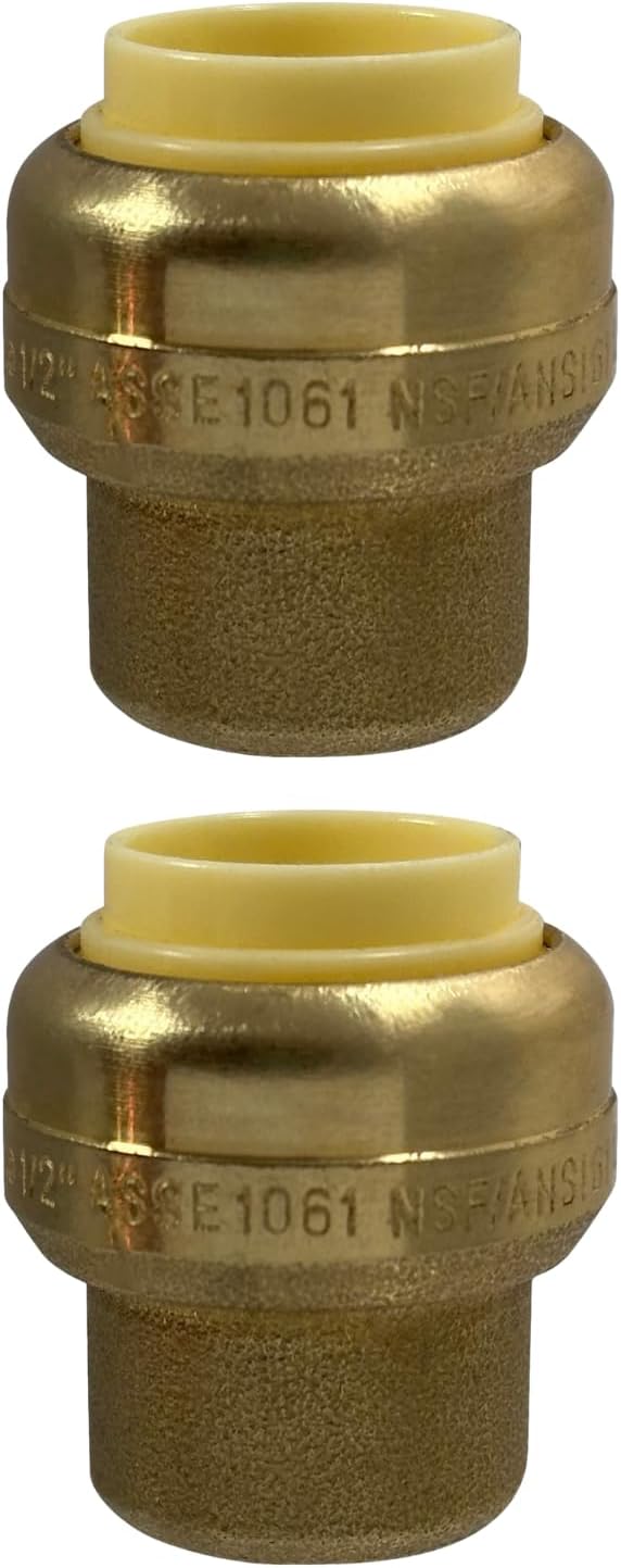 2 Pcs. XFITTING 1/2" Push Fit Cap, Brass