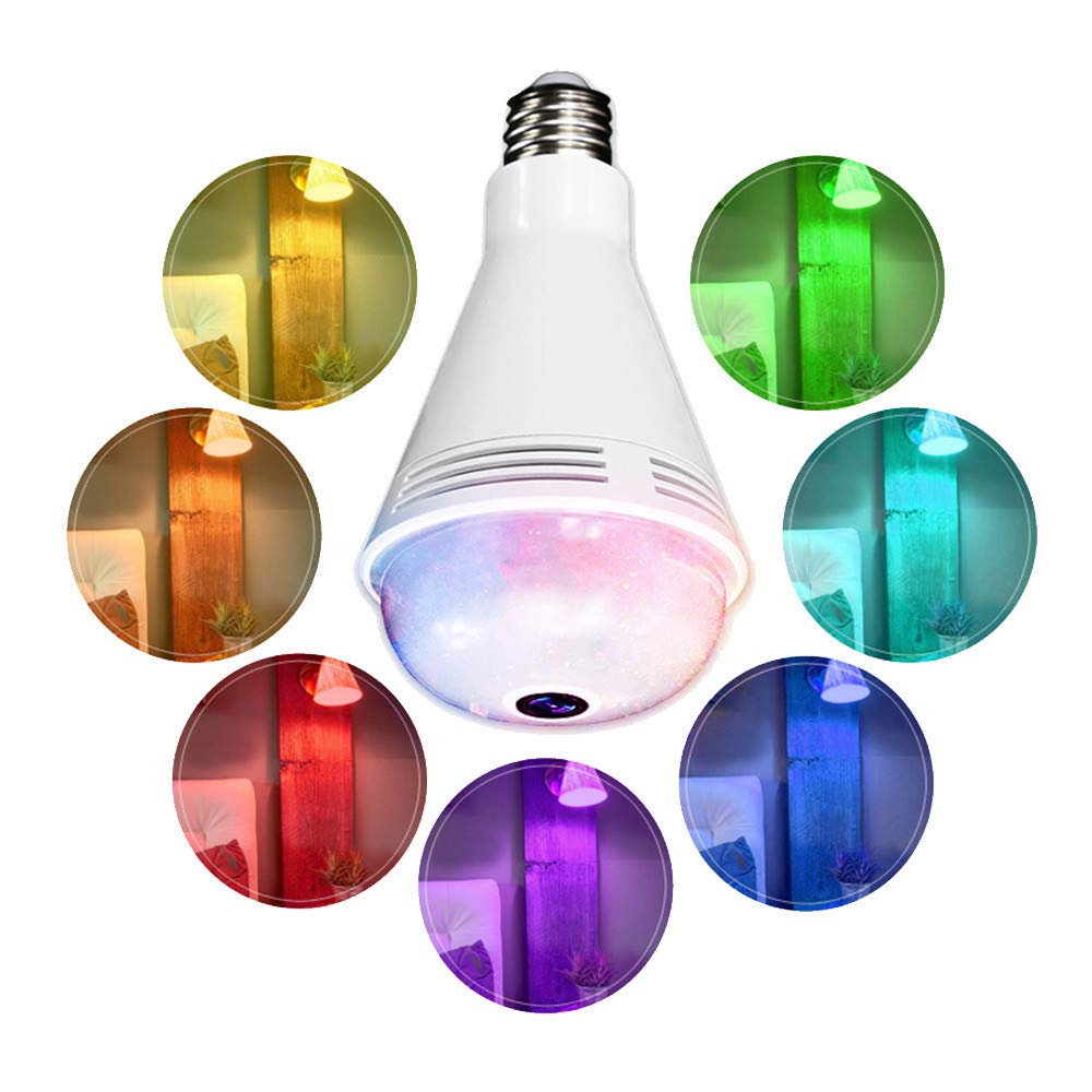 Ampoule LED RGB avec caméra WiFi 2 MPX et haut-parleur vision 360