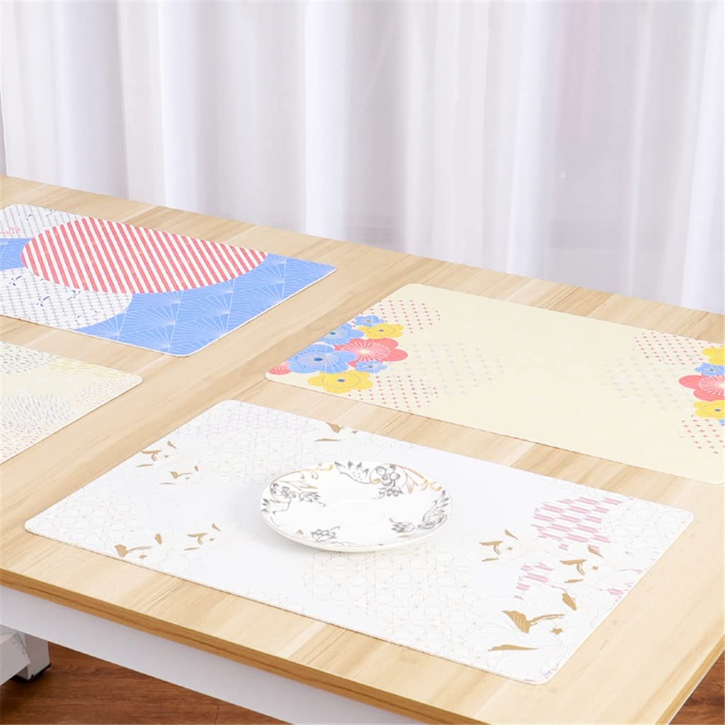 6 Pcs Napperon en Cuir Restaurant Style Japonais Tapis de Table Vaisselle Pad Accessoire de Cuisine (Color : F) HGCHH