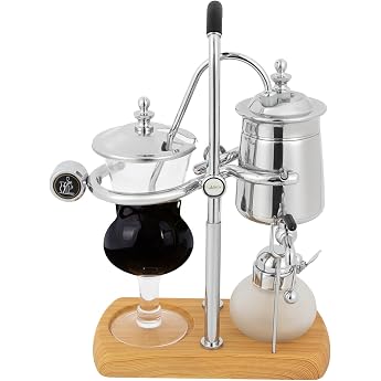 Siphon Coffee Machine 400 ml Belgium Royal Family Style Balance Siphon Coffee Machine with T-Handle Silver