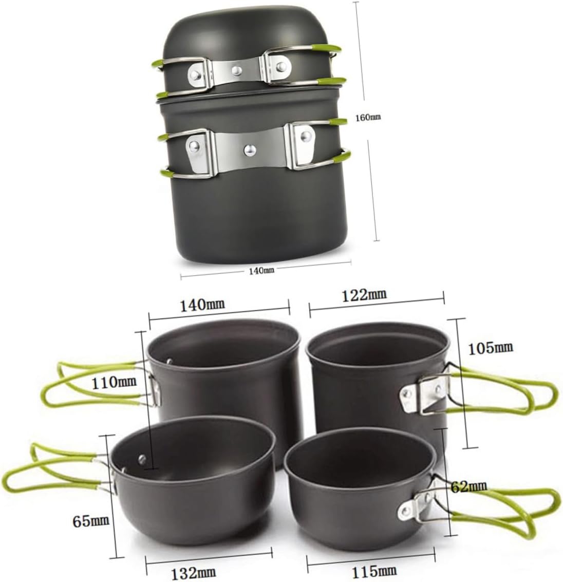 GANAZONO Four Cooking Utensils Camping Accessories Pans Motorhome Outdoor Kitchen Gadgets Camping Stove Tin Camp