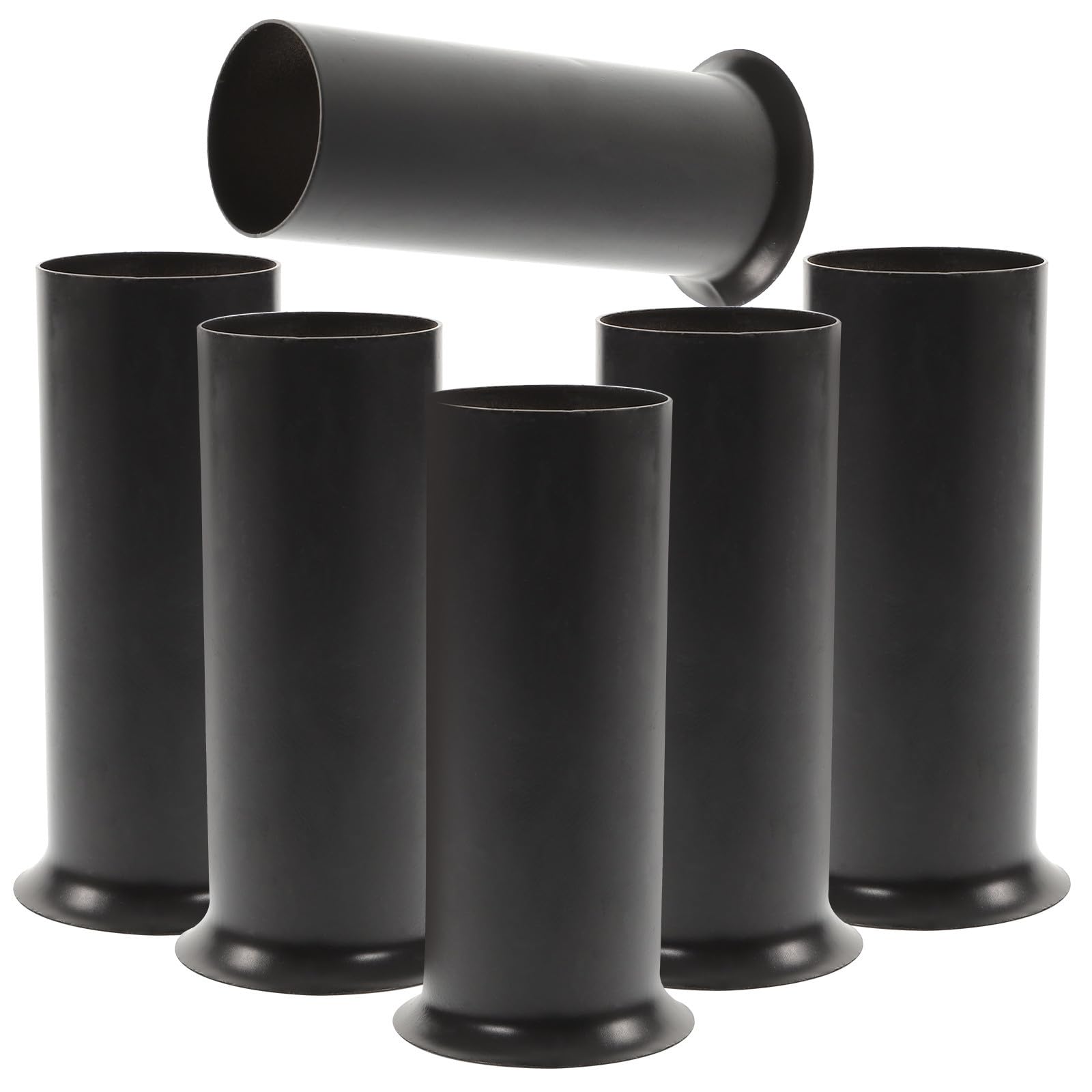 6pcs Black Metal Candle Sleeve Covers for E12 Chandeliers