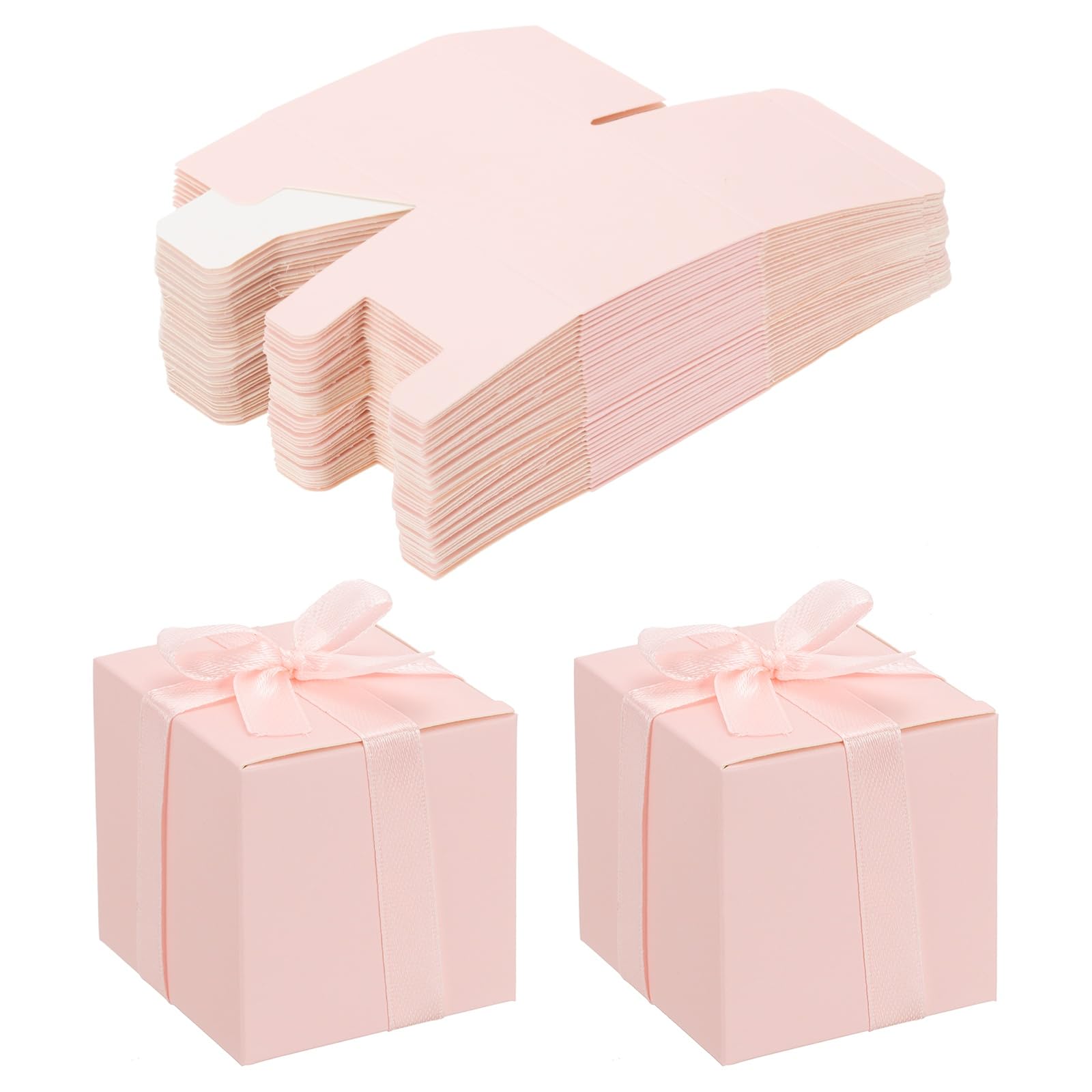 PATIKIL 5cm x 5cm x 5cm Favor Boxes, 60 Pcs Candy Party Butterfly Gift Boxes for Wedding Mother's Day Easter Anniversary Christmas Graduation Celebration, Pink