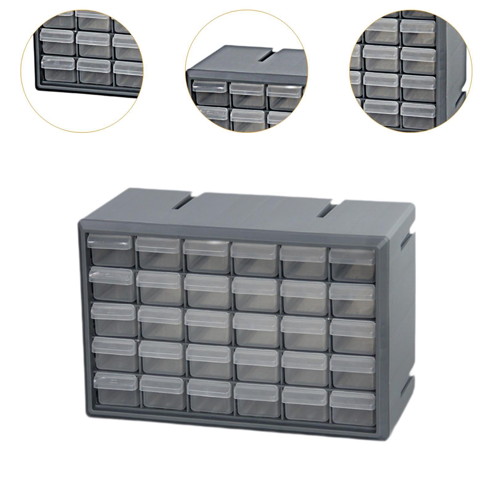 Organisateur de Bureau Cabinet de Rangement avec Tiroirs Diviseur Trays Séparateur PP Matériau Adapté pour Stockage D'Accessoires Rangement Au Bureau, Gris