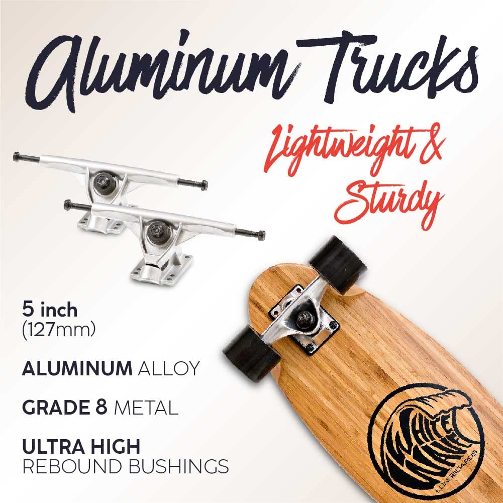 White Wave Bamboo Longboard Skateboard (Missile) : Amazon.ae
