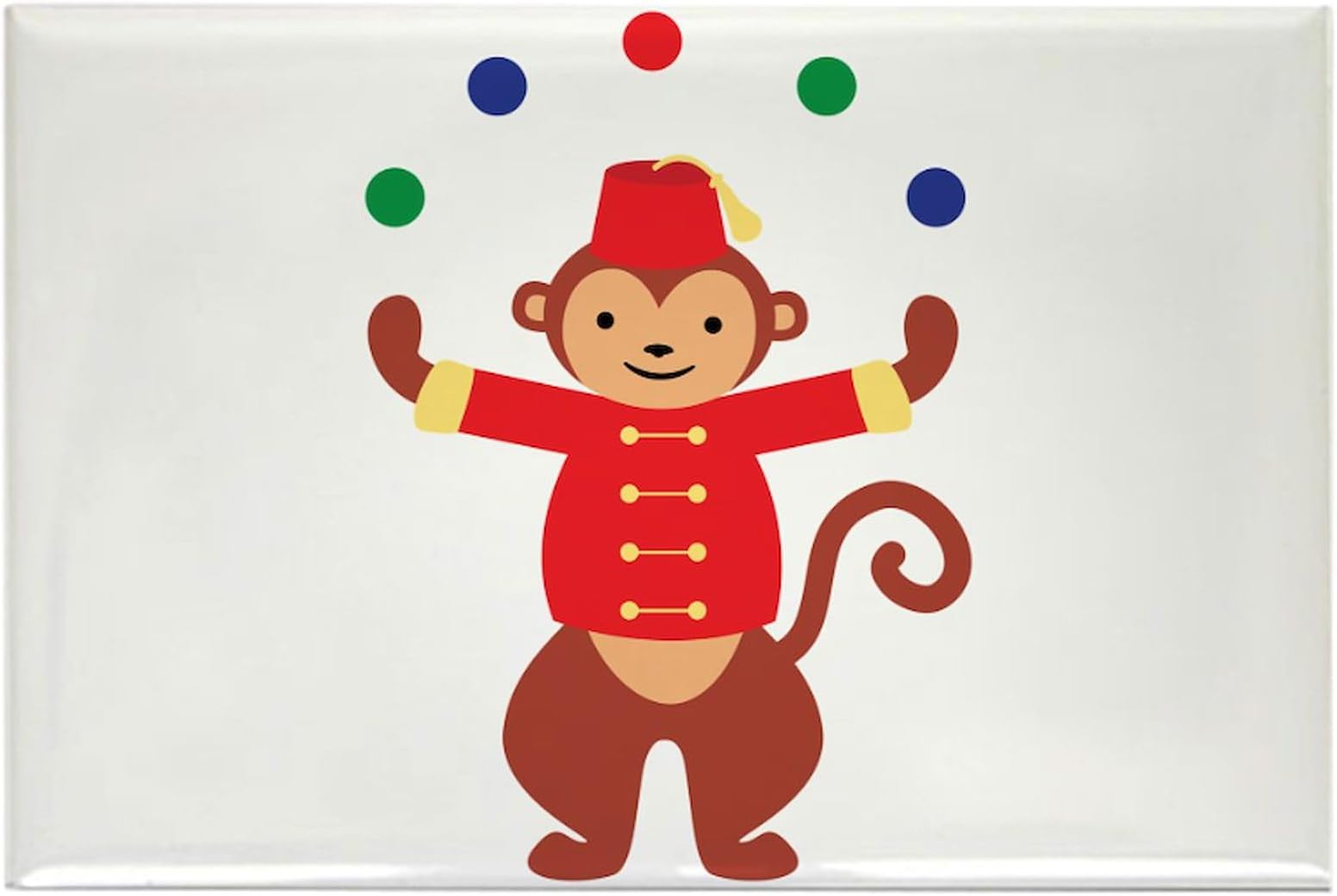 CafePress Circus Monkey Juggling Magnets Rectangle Magnet, 2"x3" Refrigerator Magnet (10 Pack)