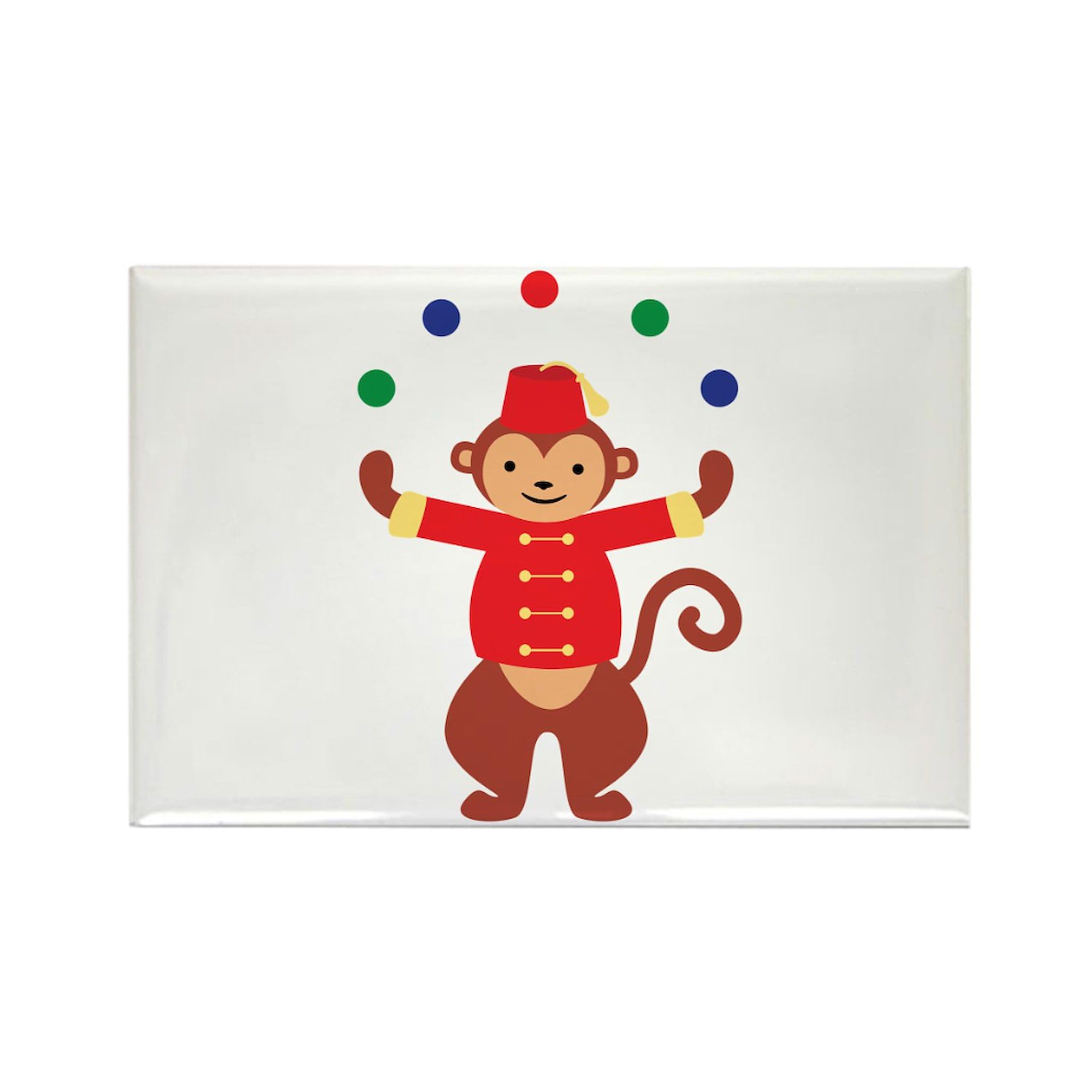 CafePress Circus Monkey Juggling Magnets Rectangle Magnet, 2"x3" Refrigerator Magnet (10 Pack)