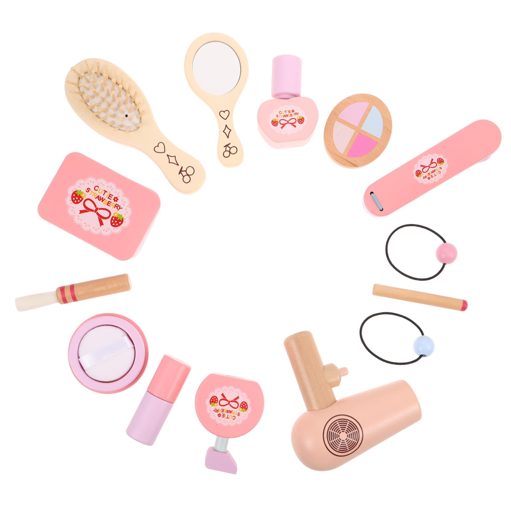 Toddmomy Set Da Trucco in Legno Per Ragazzo Ragazza Specchio, Giocattolo Da Tavolo Da Toeletta Per Bambine, Gioco Di Ruolo Salone Di Bellezza Per Feste e Compleanni