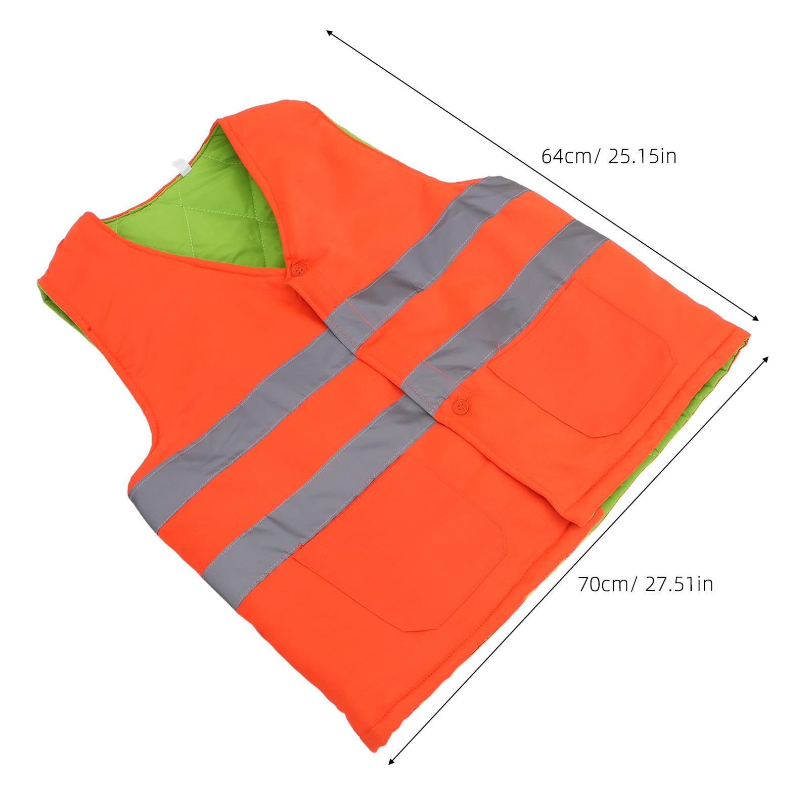OUNONA Chaleco de seguridad de alta visibilidad para invierno - Chaleco de invierno aislante para trabajadores de la construcción con cinta reflectante - Cálido para correr, caminar y trabajos de