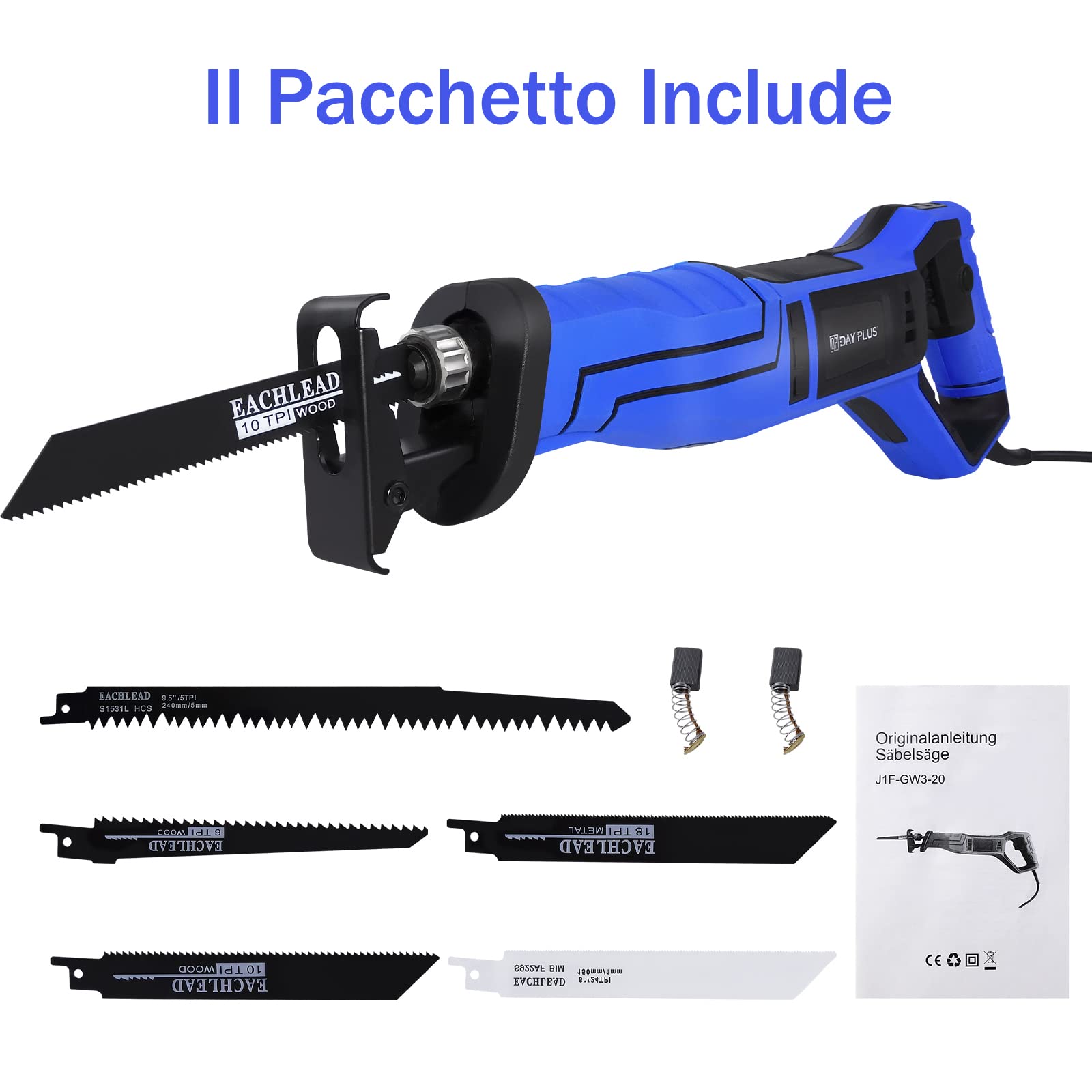 Seghetto a Gattuccio Elettrica Alternativa Con Sega a Taglio Manuale In Metallo In Legno a 5 Pale Sega a Velocità Variabile a Velocità Variabile Da 2700spm