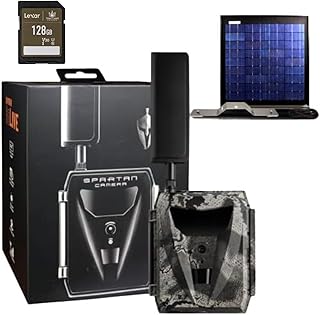 Spartan GoLive 4G LTE Trail Camera,Live-Streaming, Anti-Theft GPS, On-Demand Image&Video Capture,Built-in Lithium Battery + Spartan Golive Solar Bundle + 128GB SD Card (Spartan Multi-Carrier) - Spartan Camera