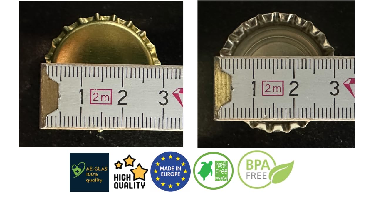 25, 50, 100 o 125 unidades, 26 mm, sin perforar, para botellas de cerveza, botellas de limonada y para cerrar cualquier botella estándar (50 unidades)