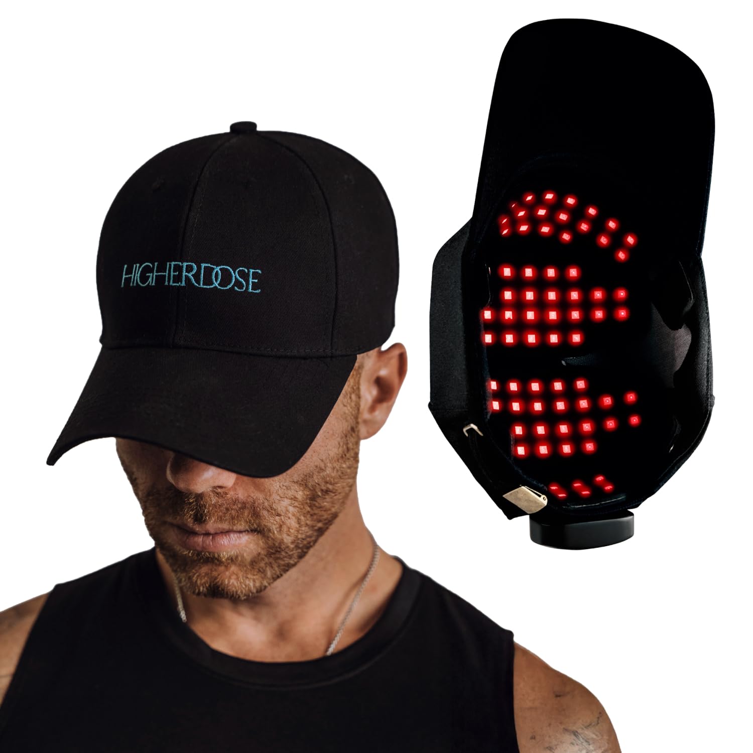 HigherDOSE Red Light Therapy Hat for Hair Growth - Cordless Red Light Cap to Support Scal…