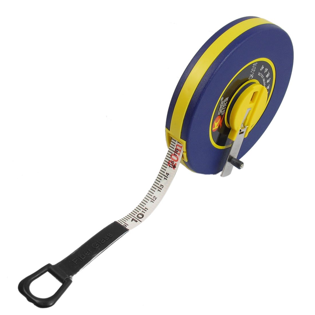 Aexit Blue Yellow Tools & Home Improvement Round Case 0-20M Range Engineer Fibre Tape Measures Measuring Tape