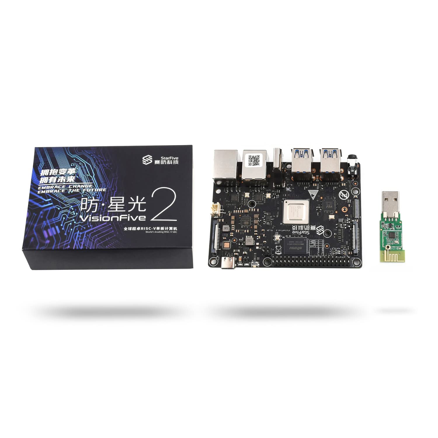 VisionFive2 8GB WiFi Open-Source Single Board Computer Board – Multi-Route Decoding and Encoding with Expandable Interfaces