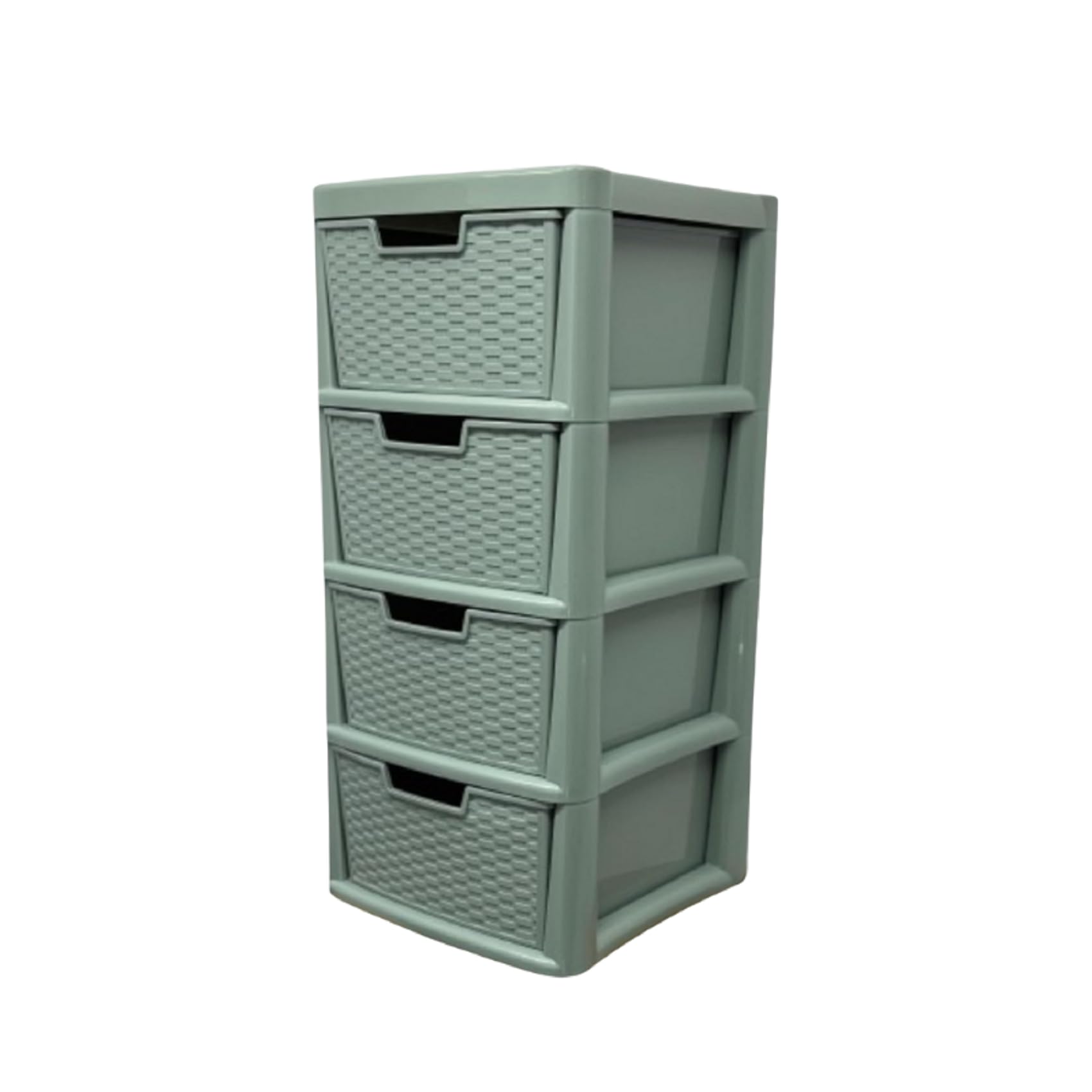 Khanary Sage Green 4 Storage Drawer Compact Furniture Drawer Cabinet Stackable Tower Multi-Tier Home, Kitchen,Bathroom,Desk,Office,School,Garage - (, Large)