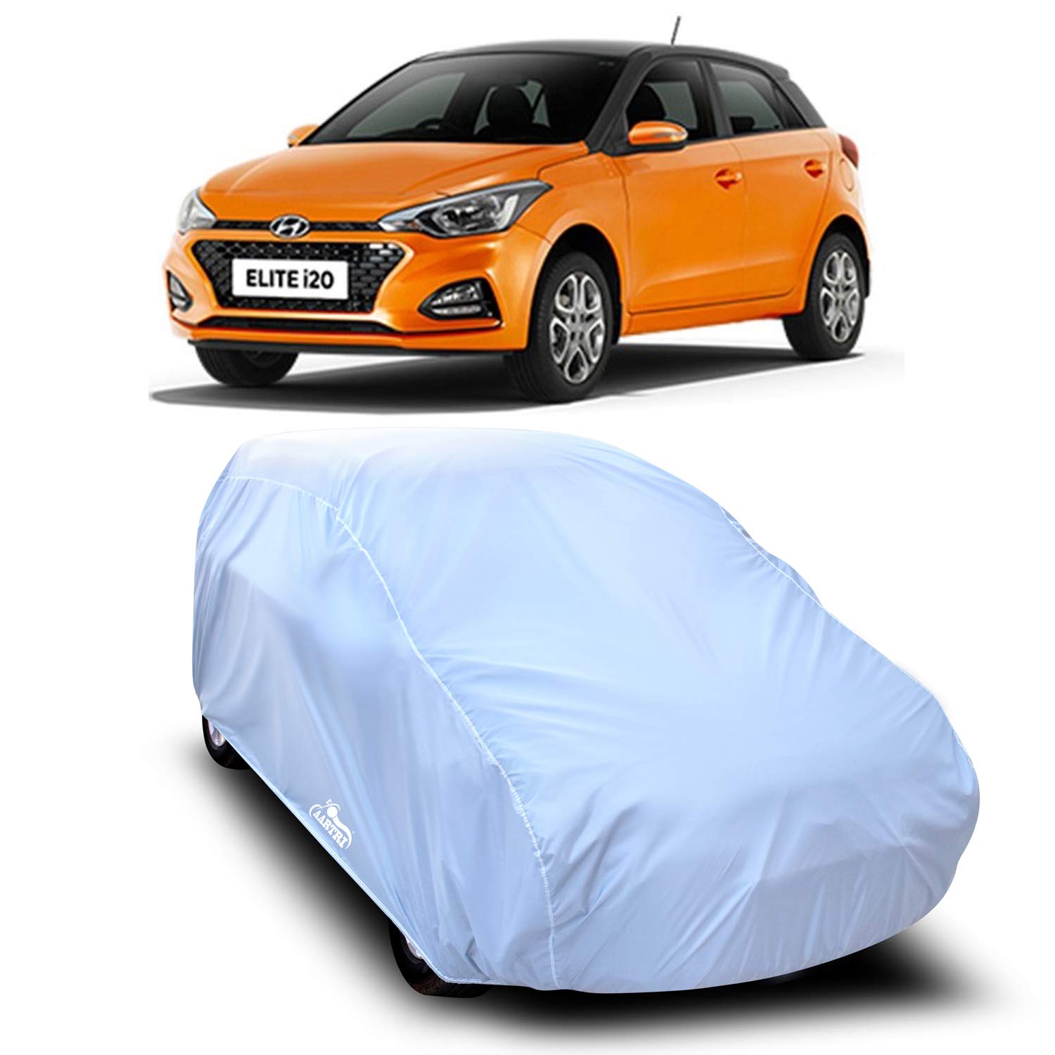 Cover Lab Presents Prime Quality Water Resistant Car Body Cover Compatible with Hyundai Elite I20 (Silver Without Mirror)