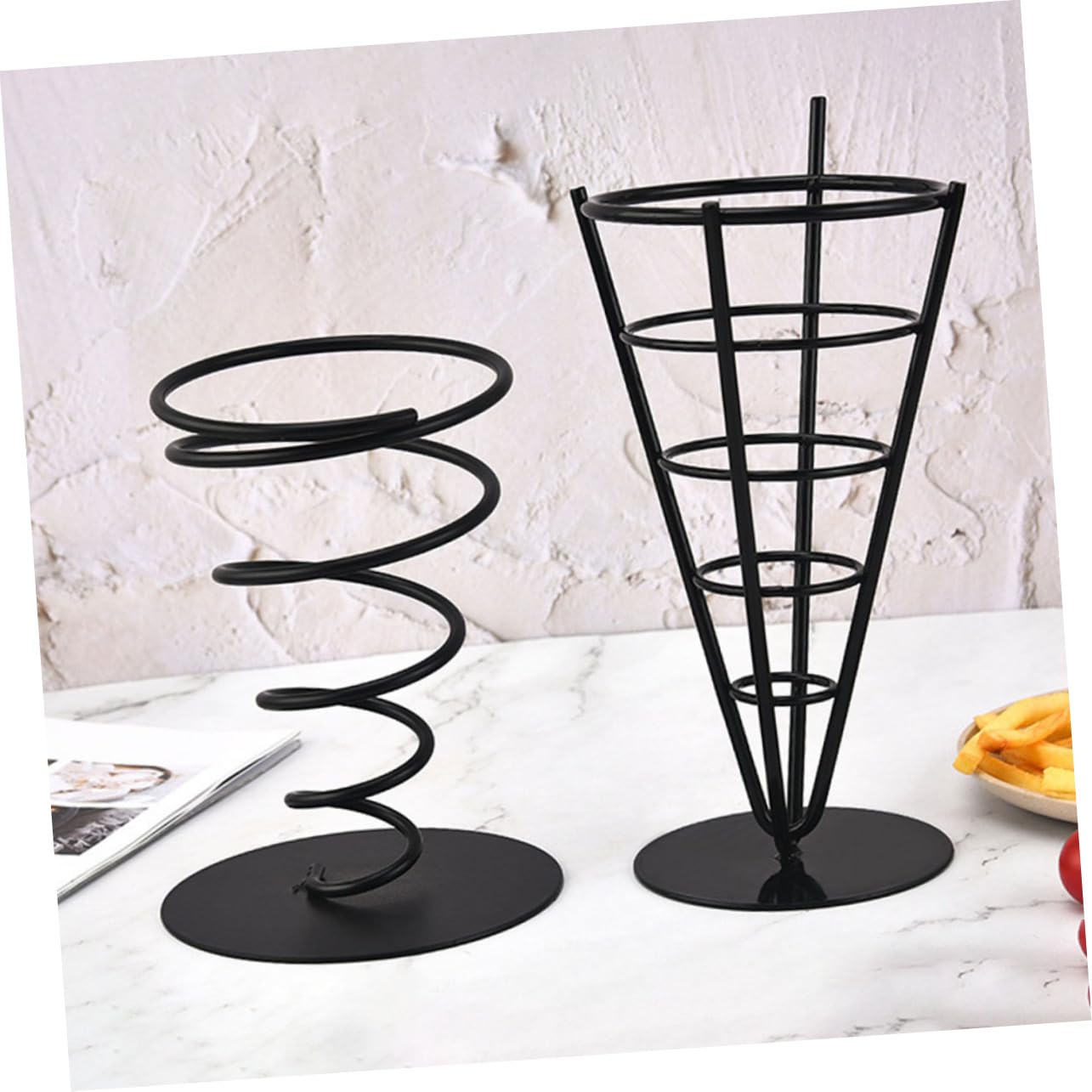 Mikinona French Fries Cup Snack Serving Basket Creative Stand for Snacks Snack Holder for Parties Restaurants Catering Stylish Design