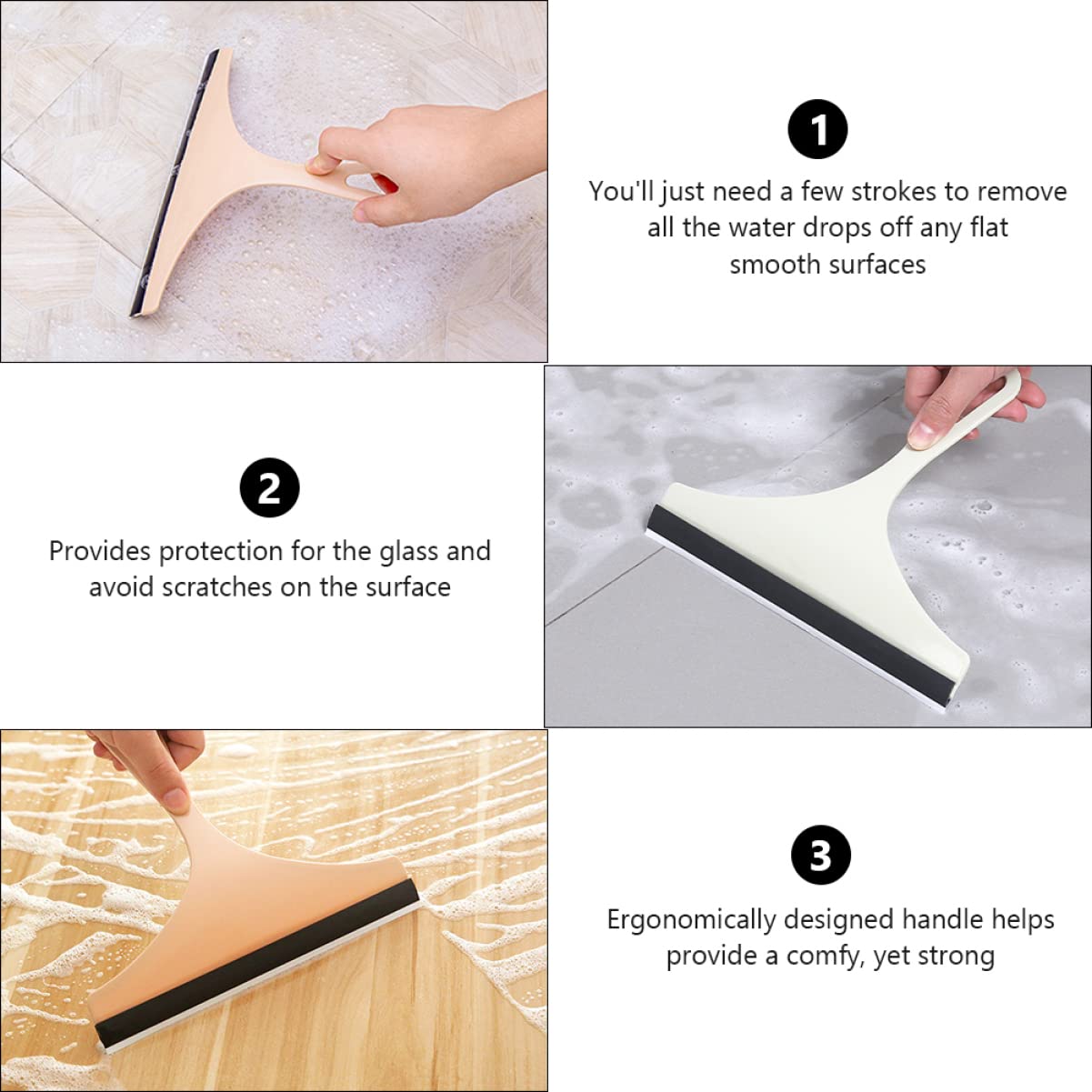 CALLARON 9pcs Car Window Squeegee Ergonomic for Windscreen Shower Doors and Mirrors Nordic