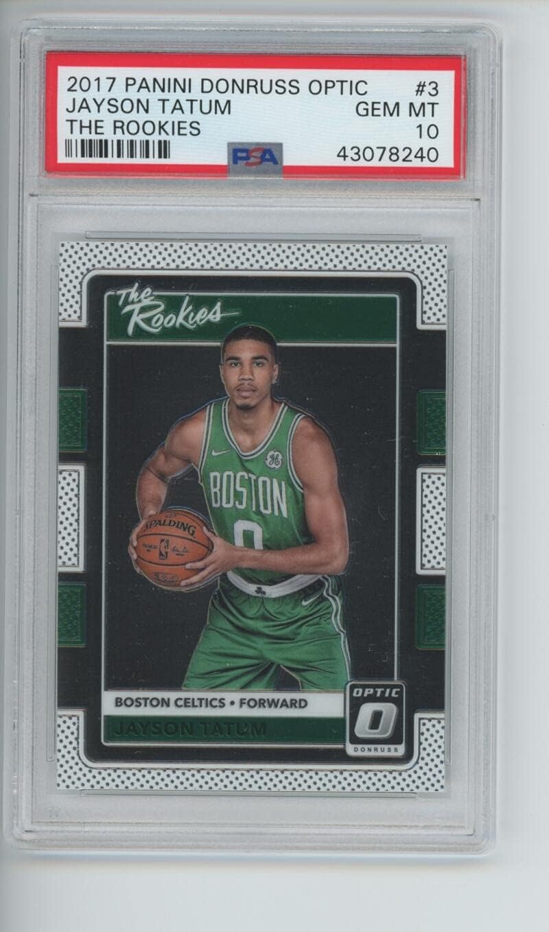 2017-18 Panini Jayson Tatum #3 Donruss Optic The Rookies Jason Tatum Boston Celtics ROOKIE RC GEM MINT PSA 10 Graded NBA Basketball Card