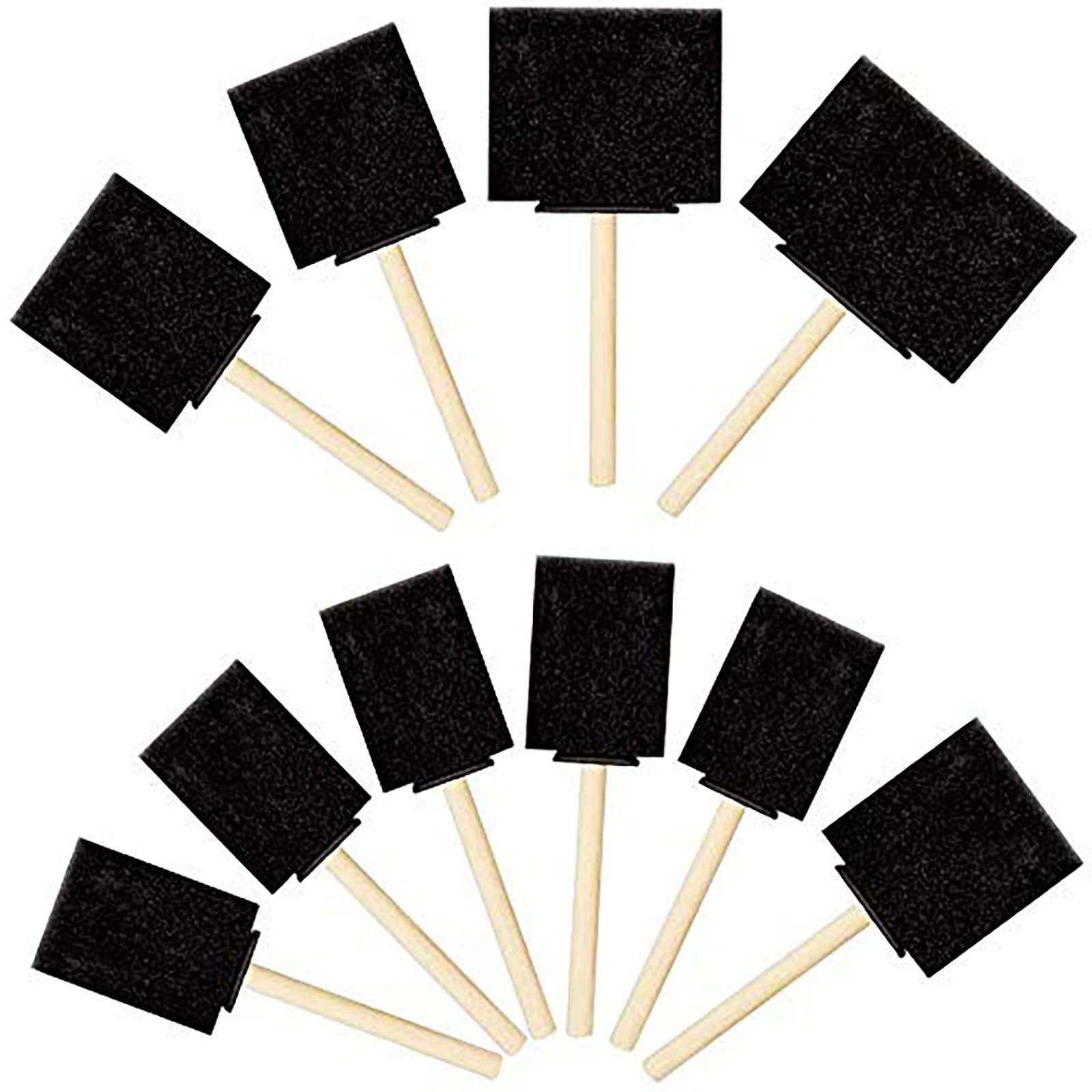 N/A Co.,Ltd 10 Pcs Foam Brush, Sponge Foam Paint Brushes For Arts And Crafts Painting Craft Sponges Tools With Wooden Handle For Acrylics, Stains, Varnishes