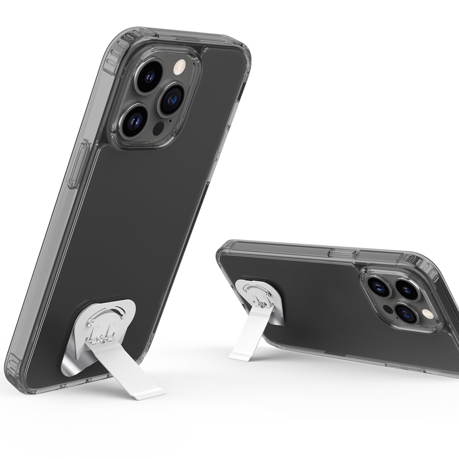 OUTXE 2 Pack Ultra-Thin Phone Kickstand, Universal Kickstand for Phone case Vertical/Horizontal Metal Rotatable Phone Stand for Desk for iPhone 15/14/13/12/11 Mini Plus Pro Max, Galaxy S24 - White