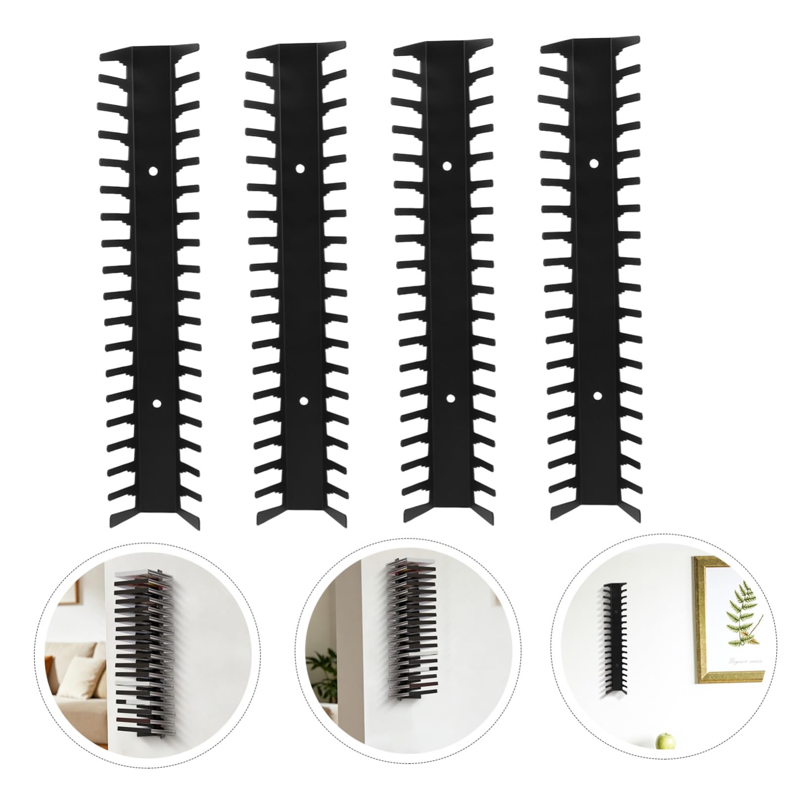 4 Piezas Soporte de Pared para Colección de Cd, Acero al Carbono