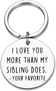 Fleure Esme Funny Mothers Day Gifts For Mom Keychain Dad Mothers Fathers Day From Son Daughter Kids I Love You More Than My Sibling Does Mommy Daddy Birthday Gag Appreciation Presents Keyring Jewelry