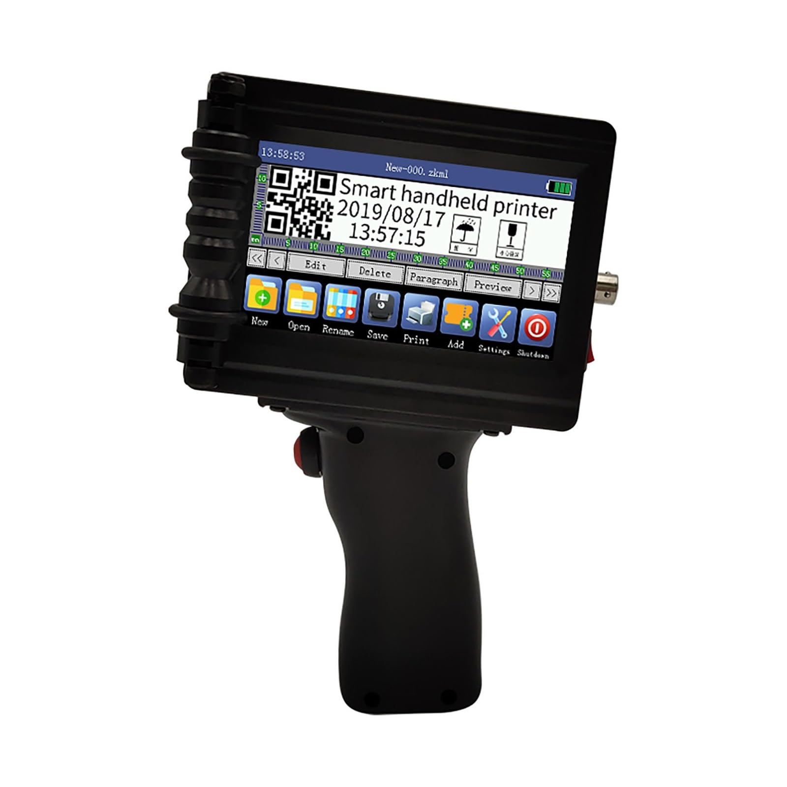 MYUYEE Portable Inkjet Coder, Smart Touch Inkjet Printer, 2-12Mm Font Height Handheld Printer, For Batch Number/Serial Number/Label/Barcode, Quick Dry