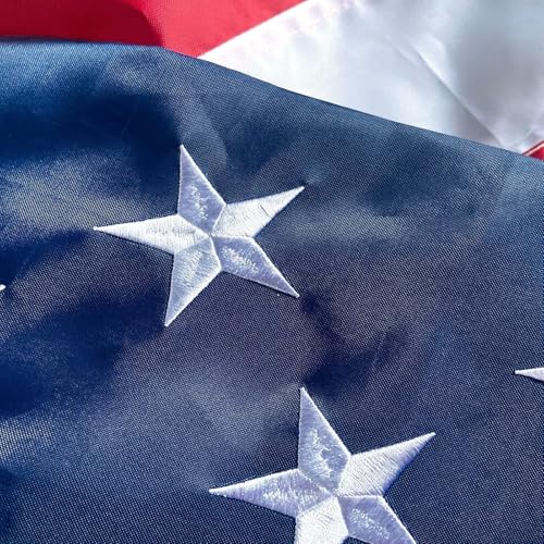 American Flag 6x10 FT USA US Flag Embroidered Stars Sewn Stripes Brass Grommets Flag for Indoor Outdoor