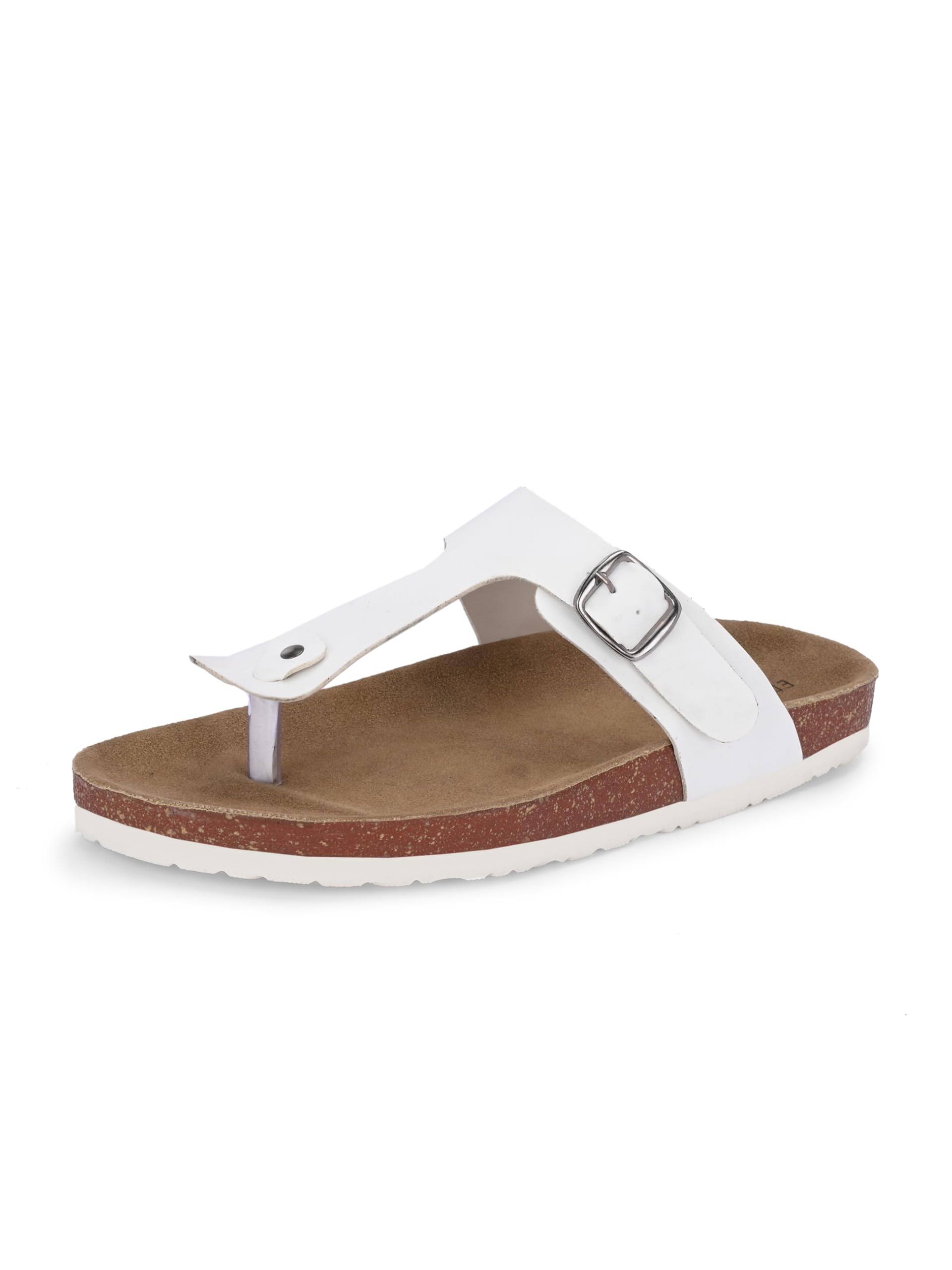 EL PASO Mens White Leather Birk Chappals Stock Sandal Slippers - 6 UK (B0D92L5VQF) Amazon Price History, Amazon Price Tracker