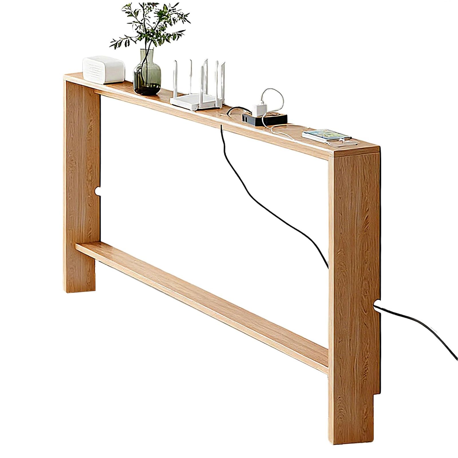 Tavolino Dietro Divano,Consolle Ingresso,Tavolo Portaoggetti da Corridoio | Piano in Legno,Montaggio Facile,Mobile Salvaspazio Include il foro per l'inserimento del filo,per Divano Pavimento