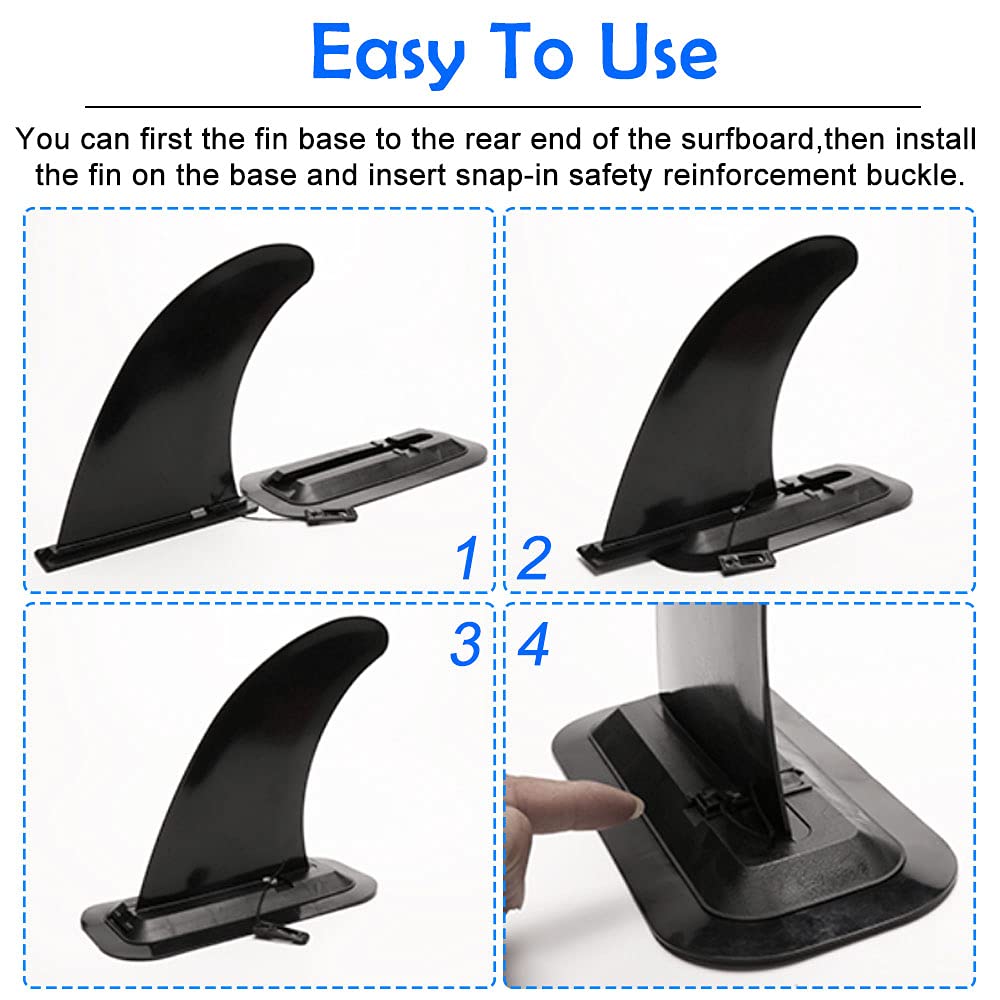 Pinne Tavola da Surf Tavola da Surf Fin Pinne da Surf Rimovibile Pinnetta Centrale Plastica Pinna Centrale per Tavola da Surf con Base per Paddleboard Longboard Stand Up Paddleboard Kayak