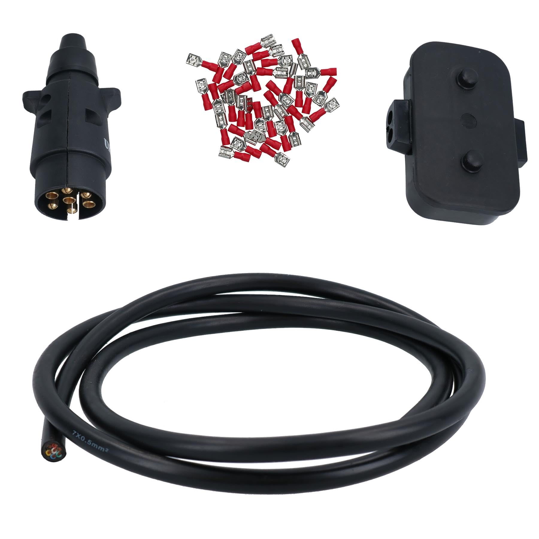 AB Tools Trailer Light Electrics Rewire Kit Plug, Junction Box, 5m Cable/Wire Terminals