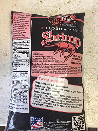 Florida Key West Pink Shrimp Wild caught, Shell on Extra Jumbo 2 Pounds