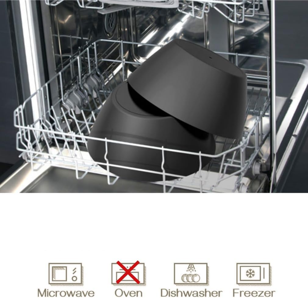 10 inch Bowls for Salad, Large Black Serving Bowl 118 oz, Bamboo Fiber Bowls Set of 3, Microwave and Dishwasher Safe, Great for Salad, Fruits, Vegetables and Pasta, BPA Free - Image 5