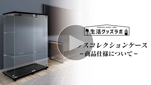 Amazon.co.jp: 【生活グッズラボ】ガラスケース 2段両扉タイプ