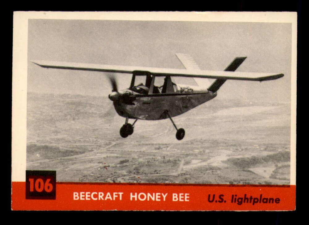 NonSport 1956 Jets #106 Beecraft Honey Bee U.S. lightplane VG/EX Very Good/Excellent