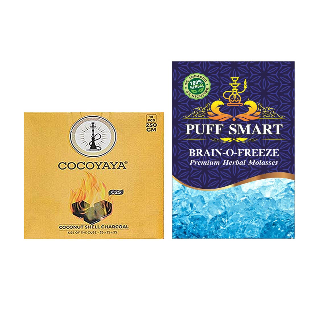 PUFF SMART Premium Herbal Flavor Brain-o-freeze With Coconut Charcoal_250g Combo (100% Tobacco And Nicotine Free)-image-7
