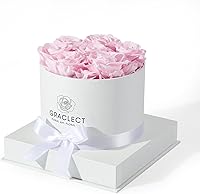 Graclect Preserved Pink Roses in Heart Box - Eternal Forever Flowers Last 3 Years, Immortal Rose Gifts for Mom Wife Her Birthday Anniversary