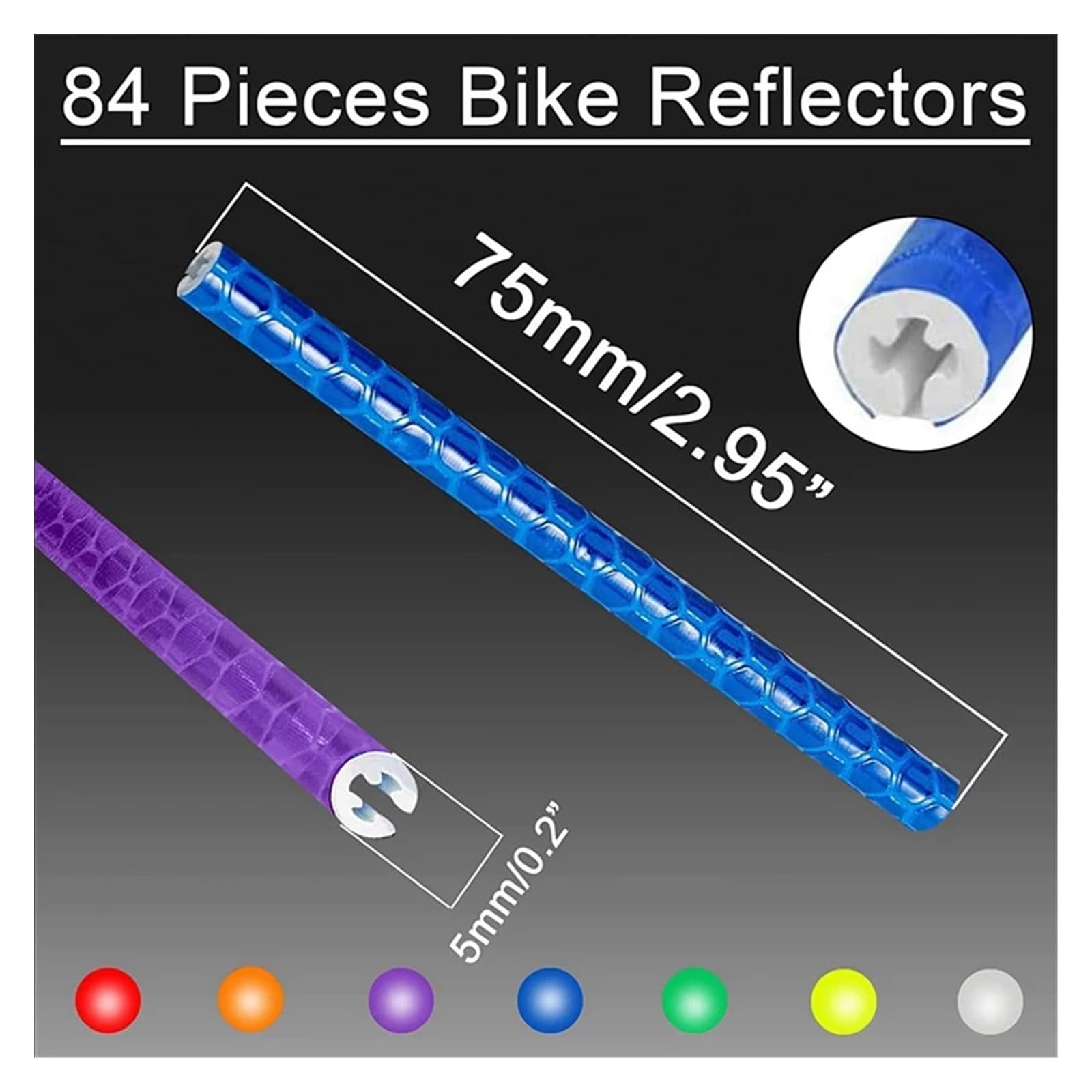 Vélo frein à disque clamp 168 pièces réflecteurs de rayons rayons de vélo réflecteurs bandes d'avertissement rayons de vélo rayons de vélo réfléchissants Adaptateur de serrage de frein à disque de vél