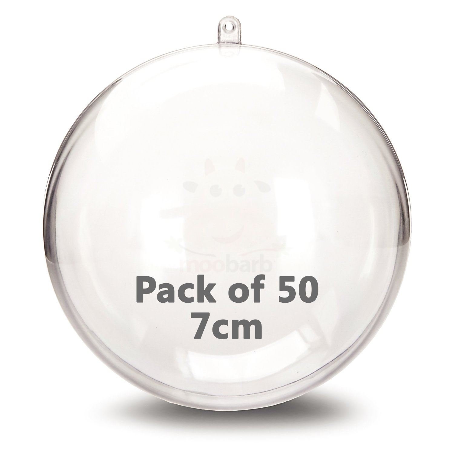 JfM 50x 7cm Clear Plastic Craft Ball Acrylic Transparent Sphere Bauble