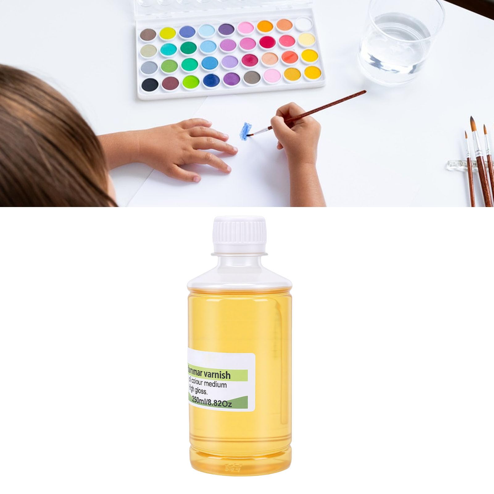 Barniz de Alto Brillo de 250ML, Previene la Pintura Al óleo del Polvo y los Arañazos, Imprescindible para los Amantes del Arte, Barniz de Pintura Artística