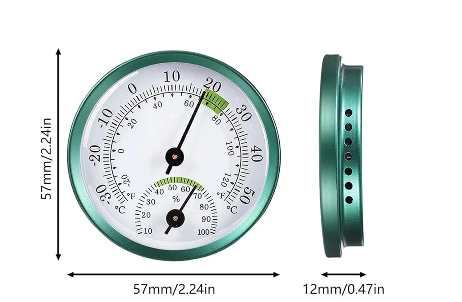 2 in 1 Temperature Humidity Monitor Indoor Thermometer Hygrometer Analog Mechanical Gauge for Home Room Offices(Color 1)