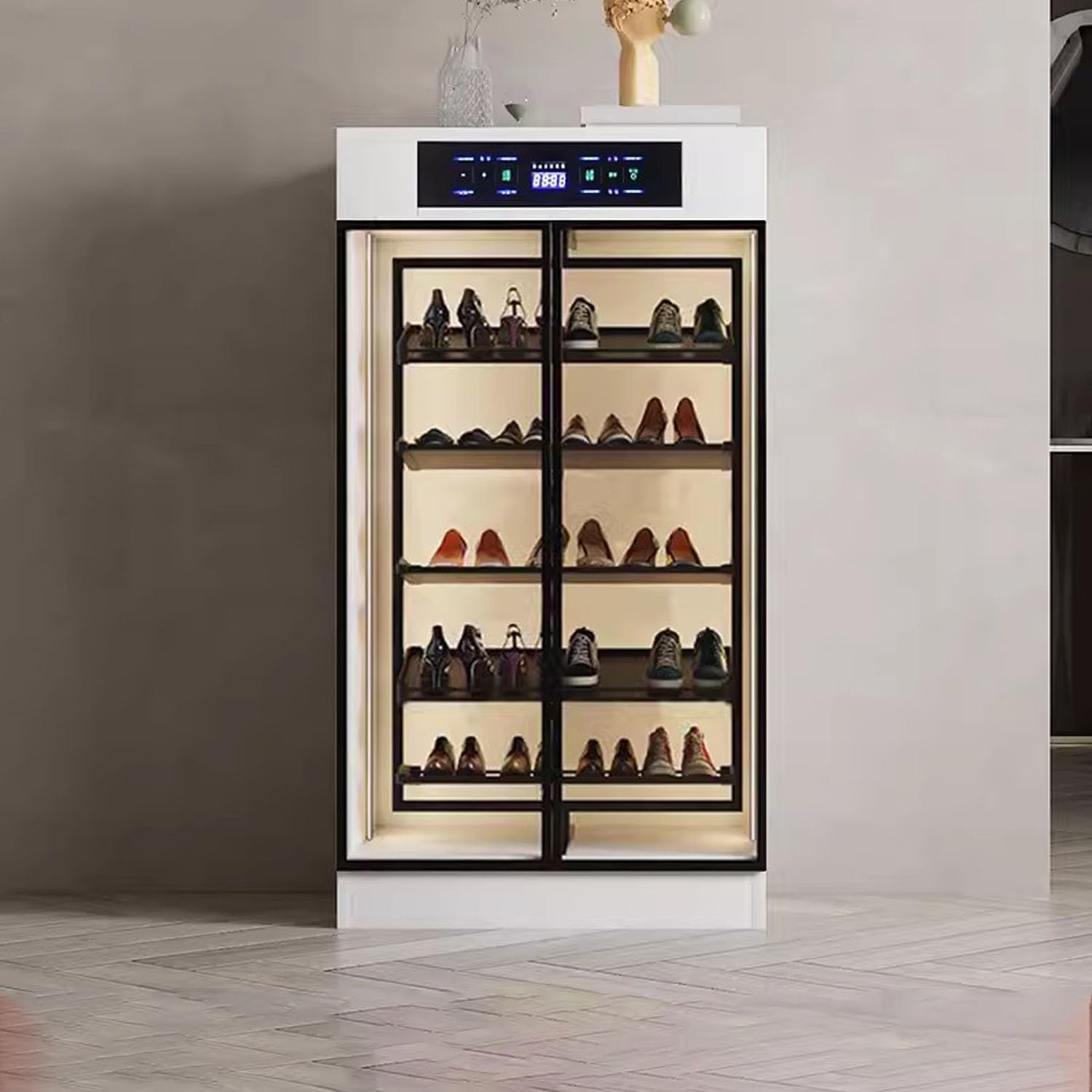 Vertical Shoe Rack Organizer Modern Round Shoe