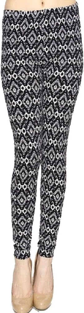 Elegant4U Junior's Printed Classic Ikat Pattern Leggings