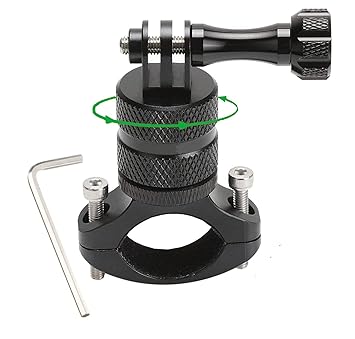 Action Pro Mountain Bike Camera Handlebar Mount for Action Camera, 360 Degrees Rotation Aluminum Motorcycle Bicycle Rack Mount for Gopro Hero 13 12 11 10 9 8 7 6 5 4 AKASO DJI Osmo Action SJCAM YI