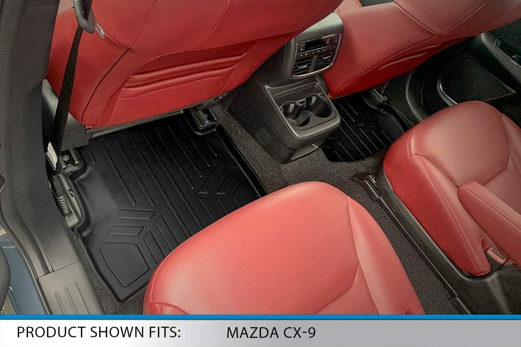 SMARTLINER 2 Row Floor Mat Liner Set Compatible with 2016-2023 Mazda CX9